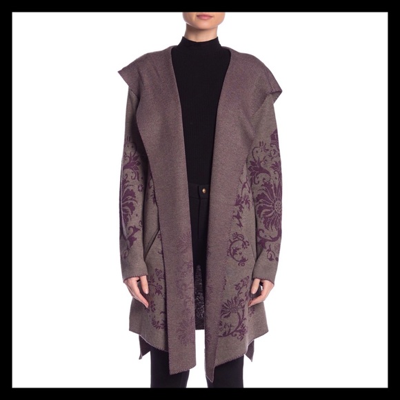 Vertigo Paris Sweaters - VERTIGO Ornate Baroque Hooded Sweater Cardigan